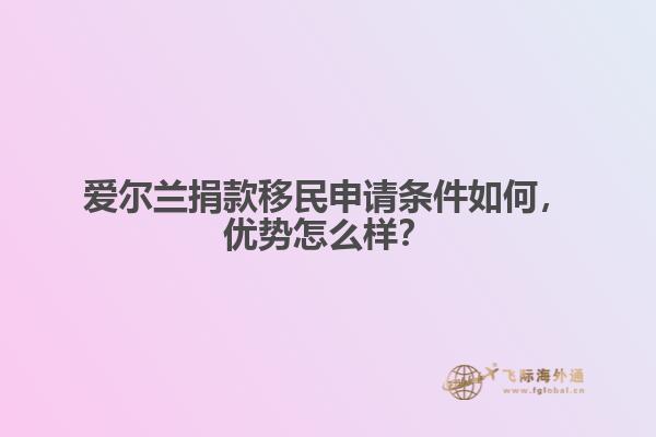 爱尔兰捐款移民申请条件如何，优势怎么样？