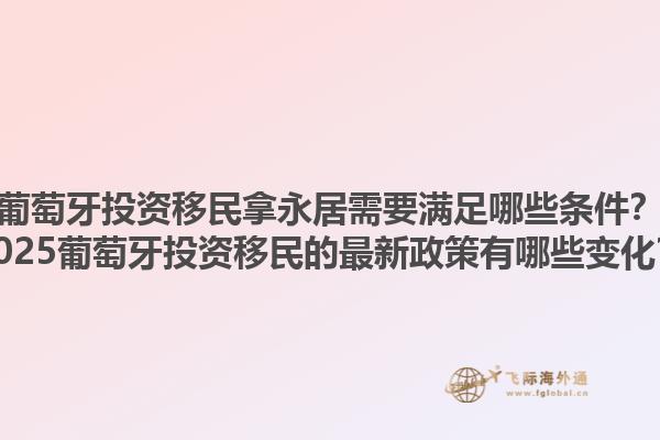 葡萄牙投资移民拿永居需要满足哪些条件？2025葡萄牙投资移民的最新政策有哪些变化？1.jpg