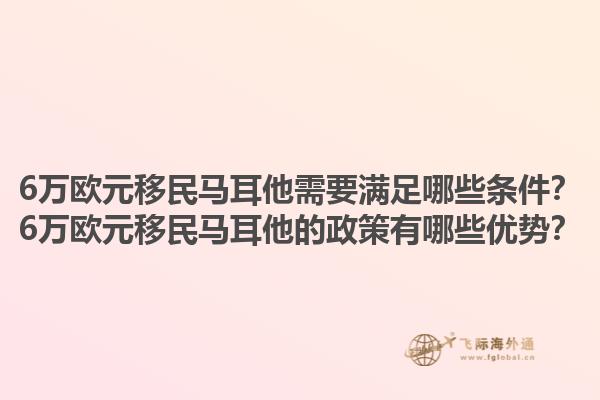6万欧元移民马耳他需要满足哪些条件？6万欧元移民马耳他的政策有哪些优势？