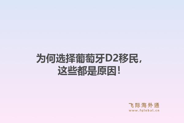 为何选择葡萄牙D2移民，这些都是原因！1.jpg