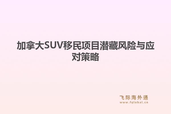 加拿大SUV移民项目潜藏风险与应对策略