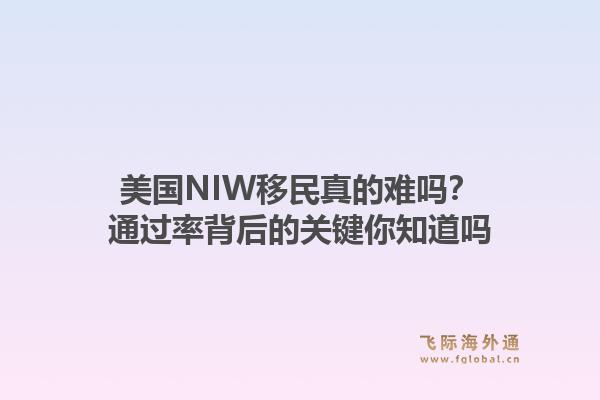 美国NIW移民真的难吗？通过率背后的关键你知道吗