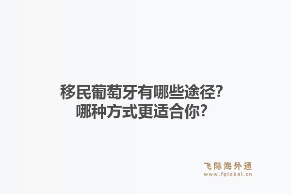 移民葡萄牙有哪些途径？哪种方式更适合你？