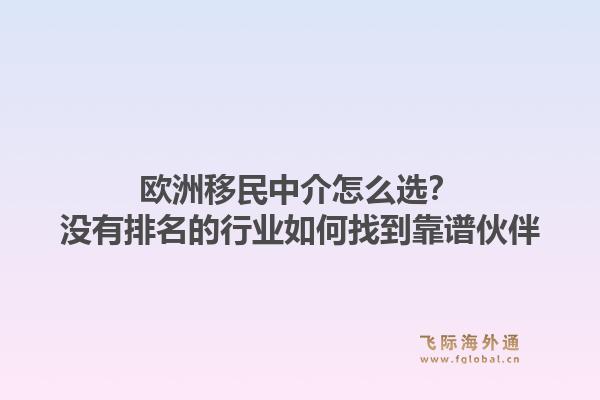 欧洲移民中介怎么选?没有排名的行业如何找到靠谱伙伴