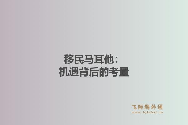 移民马耳他：机遇背后的考量