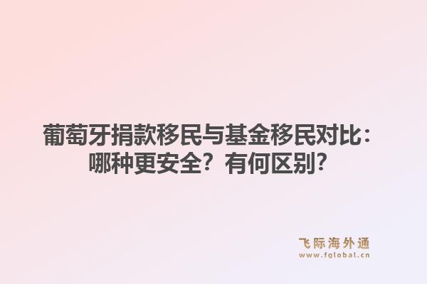 葡萄牙捐款移民与基金移民对比：哪种更安全？有何区别？