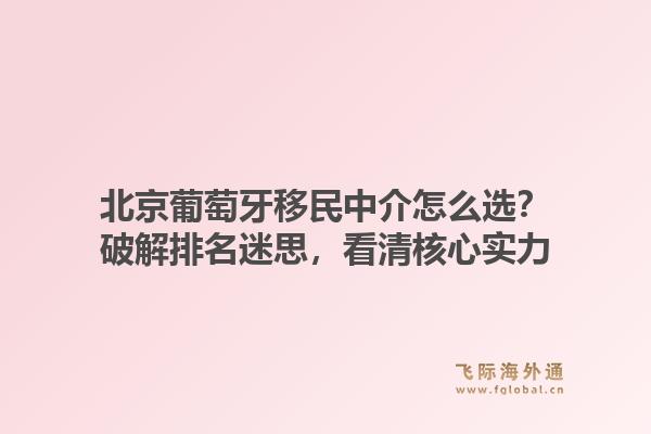 北京葡萄牙移民中介怎么选？破解排名迷思，看清核心实力