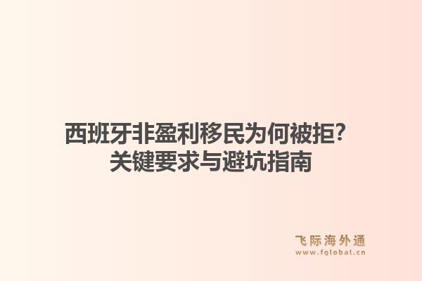 西班牙非盈利移民为何被拒？关键要求与避坑指南