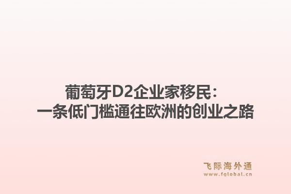 葡萄牙D2企业家移民:一条低门槛通往欧洲的创业之路1.jpg