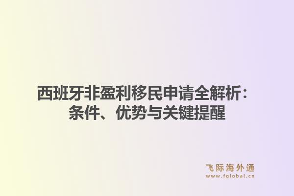 西班牙非盈利移民申请全解析：条件、优势与关键提醒1.jpg