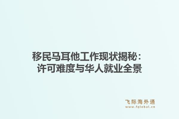 移民马耳他工作现状揭秘：许可难度与华人就业全景