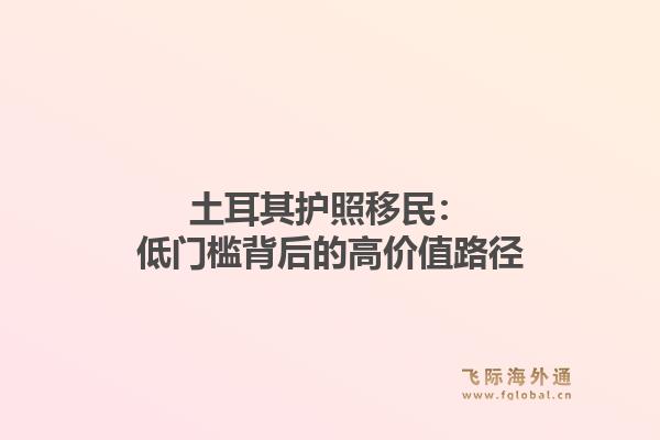 土耳其护照移民：低门槛背后的高价值路径