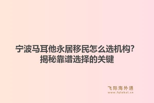 宁波马耳他永居移民怎么选机构？揭秘靠谱选择的关键