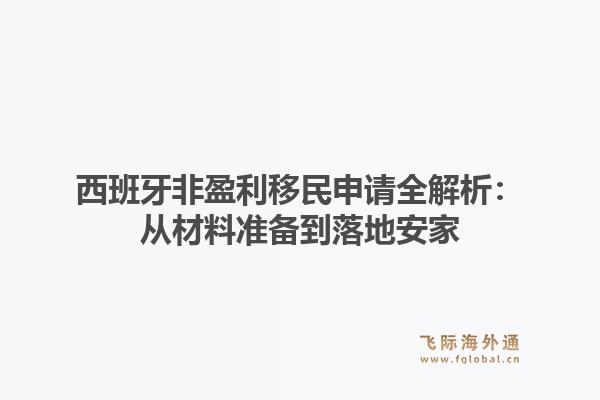 西班牙非盈利移民申请全解析：从材料准备到落地安家