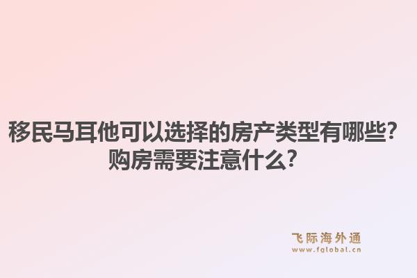 移民马耳他可以选择的房产类型有哪些？购房需要注意什么？