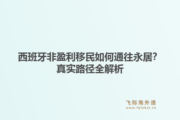 西班牙非盈利移民如何通往永居？真实路径全解析