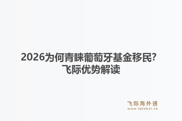 2026为何青睐葡萄牙基金移民？飞际优势解读