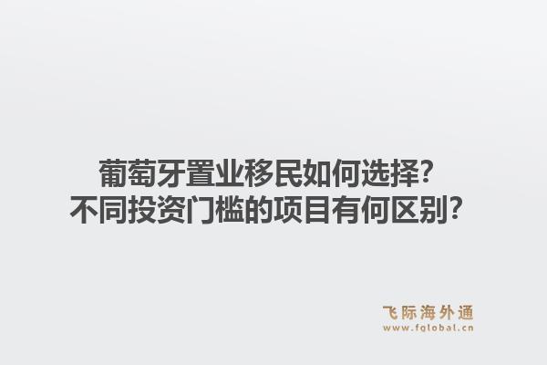 葡萄牙置业移民如何选择？不同投资门槛的项目有何区别？1.jpg