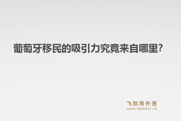 葡萄牙移民的吸引力究竟来自哪里？