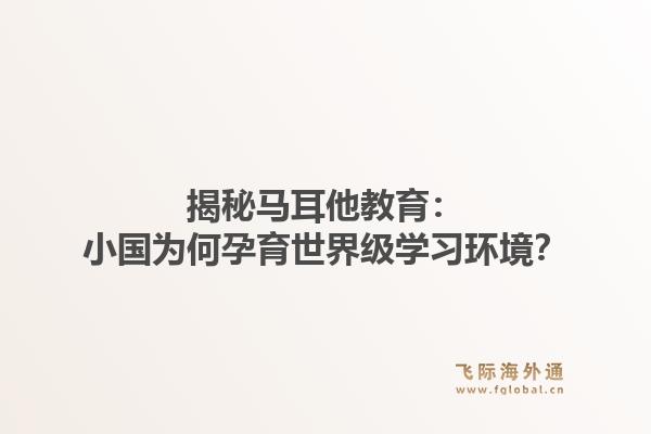 揭秘马耳他教育：小国为何孕育世界级学习环境？