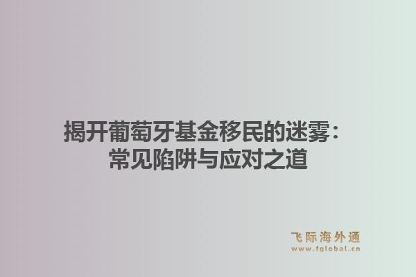 揭开葡萄牙基金移民的迷雾：常见陷阱与应对之道