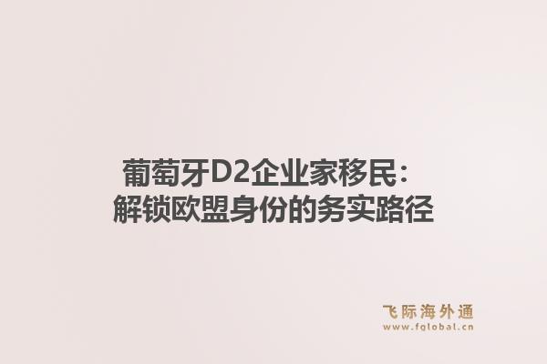 葡萄牙D2企业家移民：解锁欧盟身份的务实路径